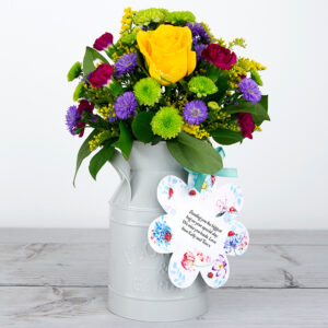 Yellow Rose & Purple Carnation Flowerchurn